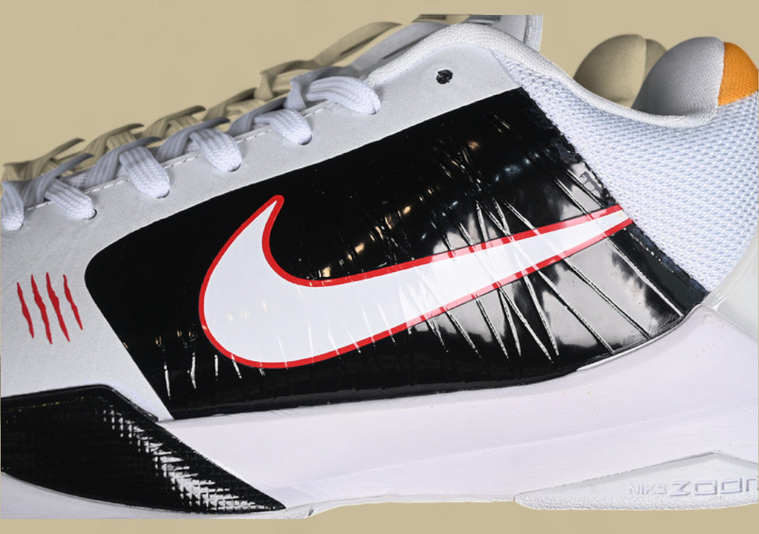 Nike Kobe “Bruce Lee” White Black Comet Red Tribute Low-Top Basketball Shoe with Iconic Martial Arts Inspiration