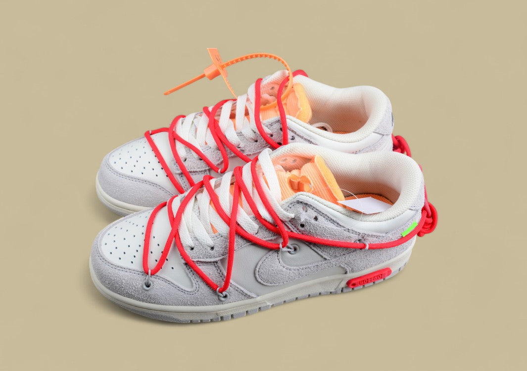 Nike SB Dunk OFF-WHITE Joint 40of50 Gray-Red