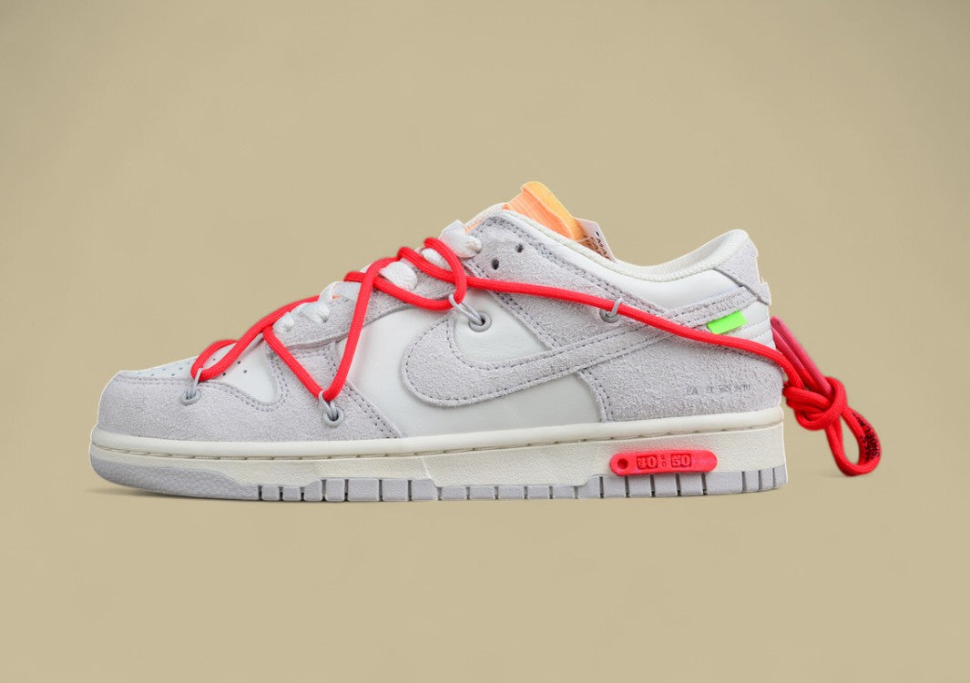 Nike SB Dunk OFF-WHITE Joint 40of50 Gray-Red