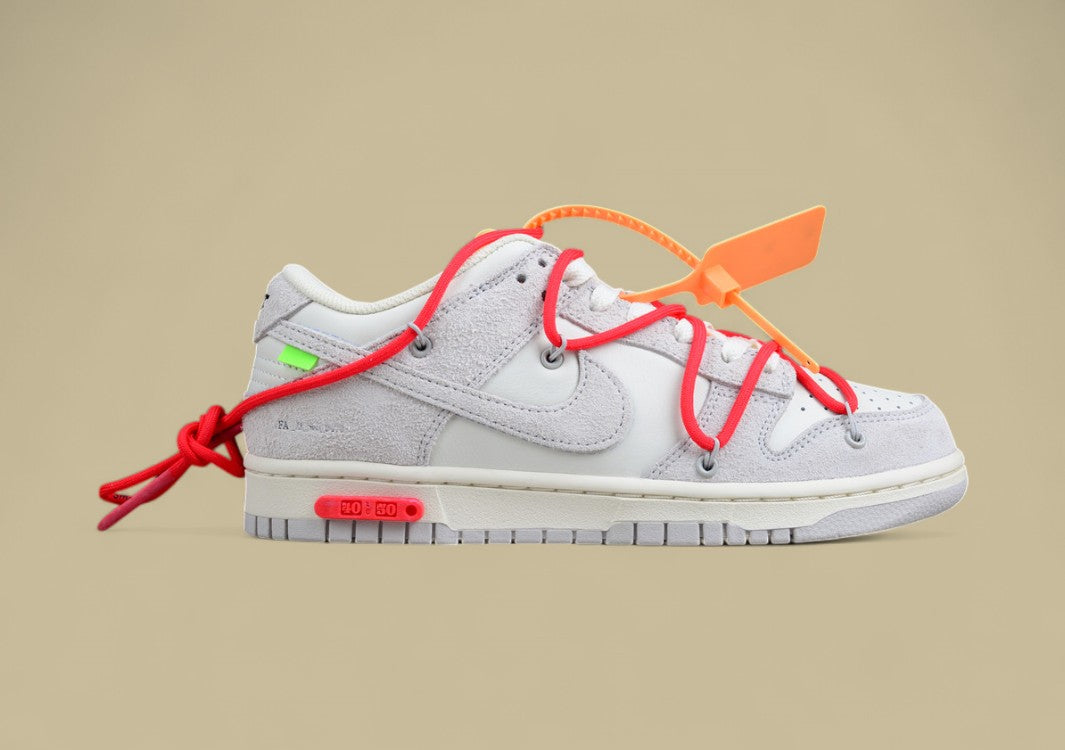 Nike SB Dunk OFF-WHITE Joint 40of50 Gray-Red