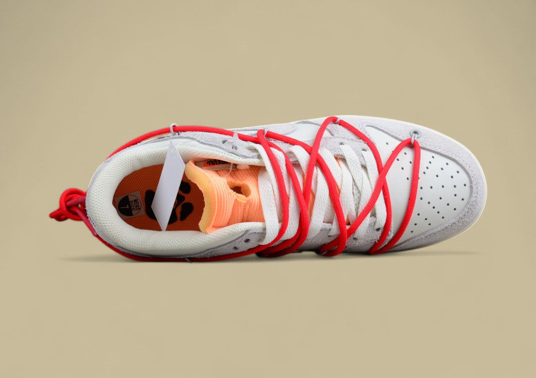 Nike SB Dunk OFF-WHITE Joint 40of50 Gray-Red