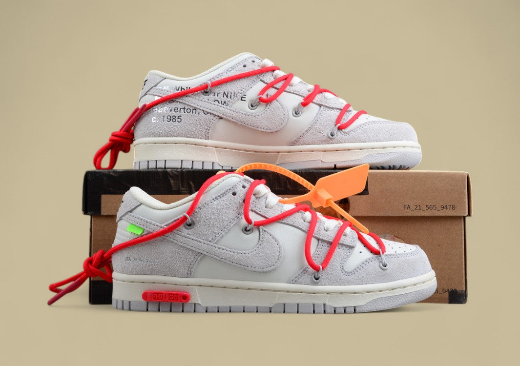 Nike SB Dunk OFF-WHITE Joint 40of50 Gray-Red