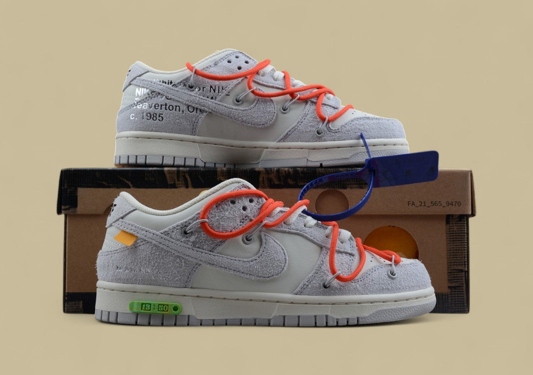 Nike Sb Dunk Off-white Joint 13of50 Suede Gray Orange Purple