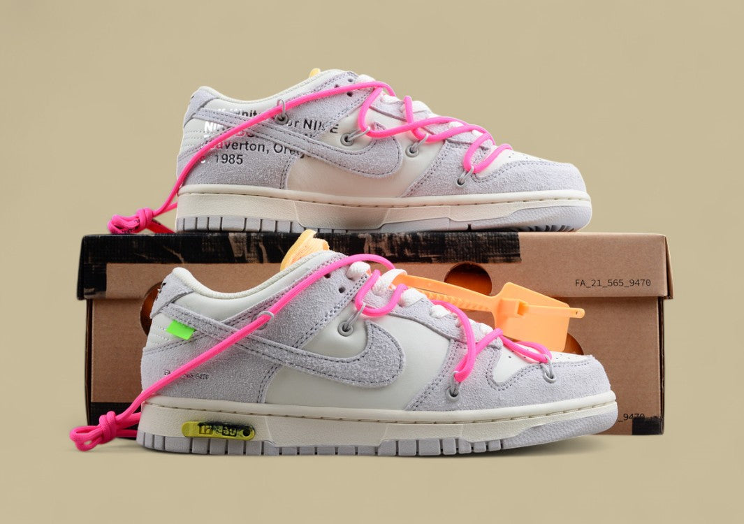 Nike Sb Dunk Off-white Joint 17of50 Suede Gray Pink Yellow