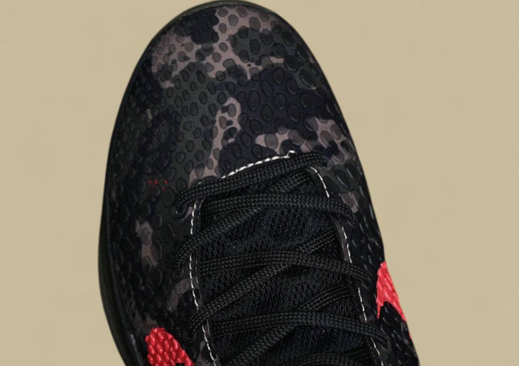 Nike Zoom Kobe "Black Crimson Bog Khaki" Bold Low-Top Basketball Shoe with Camouflage Accents