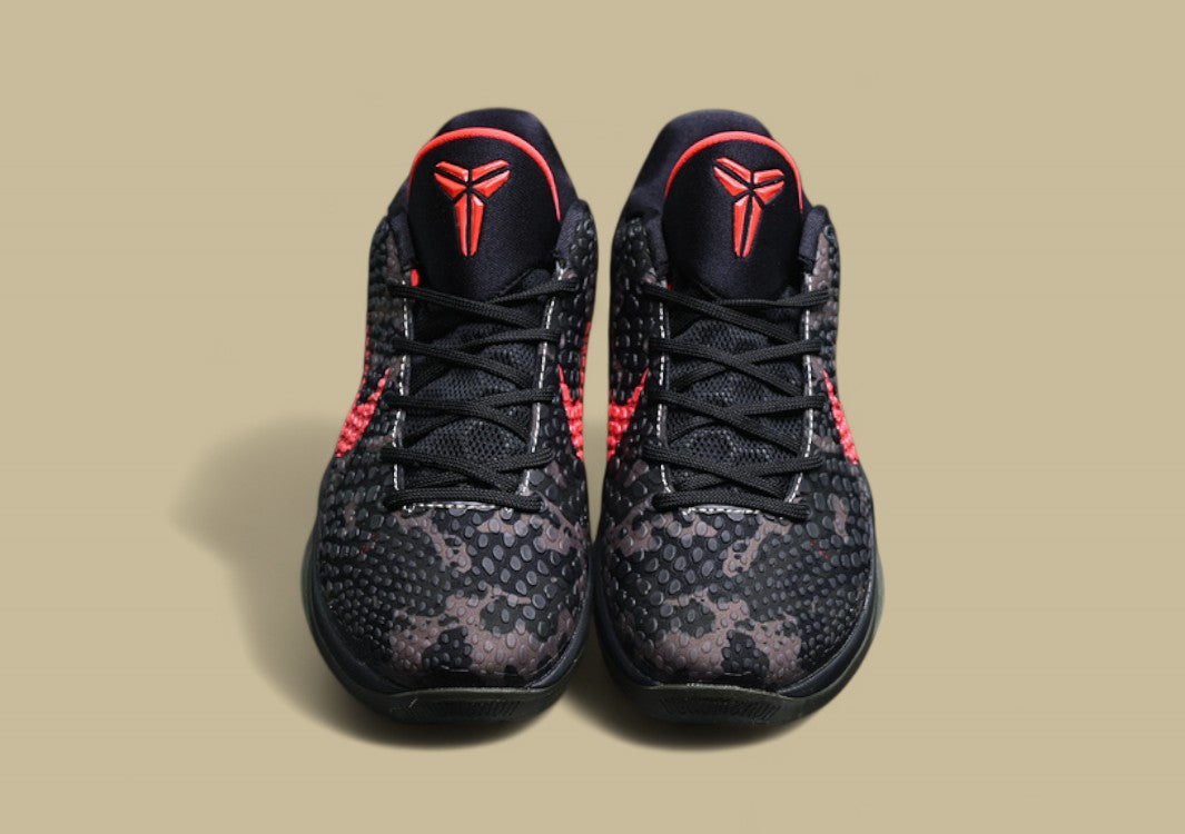 Nike Zoom Kobe "Black Crimson Bog Khaki" Bold Low-Top Basketball Shoe with Camouflage Accents