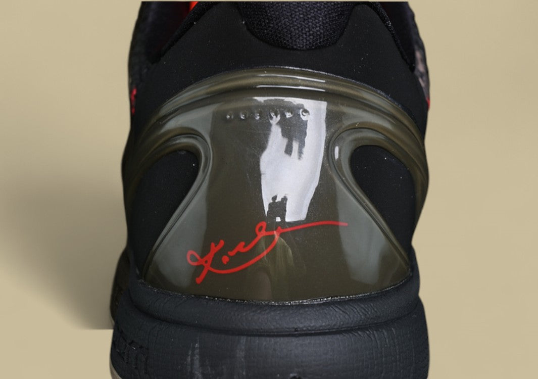 Nike Zoom Kobe "Black Crimson Bog Khaki" Bold Low-Top Basketball Shoe with Camouflage Accents