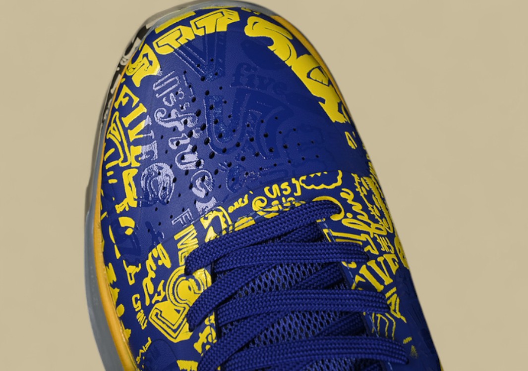 Nike Zoom Kobe "Concord Midwest Gold" Bold Graphic Low-Top Basketball Shoe with Vibrant Blue and Yellow Accents