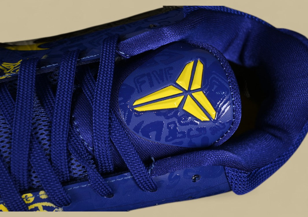Nike Zoom Kobe "Concord Midwest Gold" Bold Graphic Low-Top Basketball Shoe with Vibrant Blue and Yellow Accents