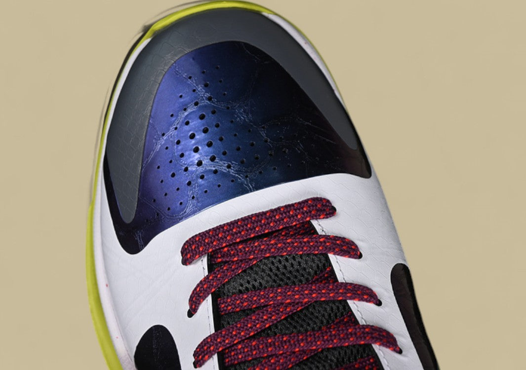 Nike Zoom Kobe "Purple Cyber White Black" Dynamic Low-Top Basketball Sneaker with Vibrant Neon Accents