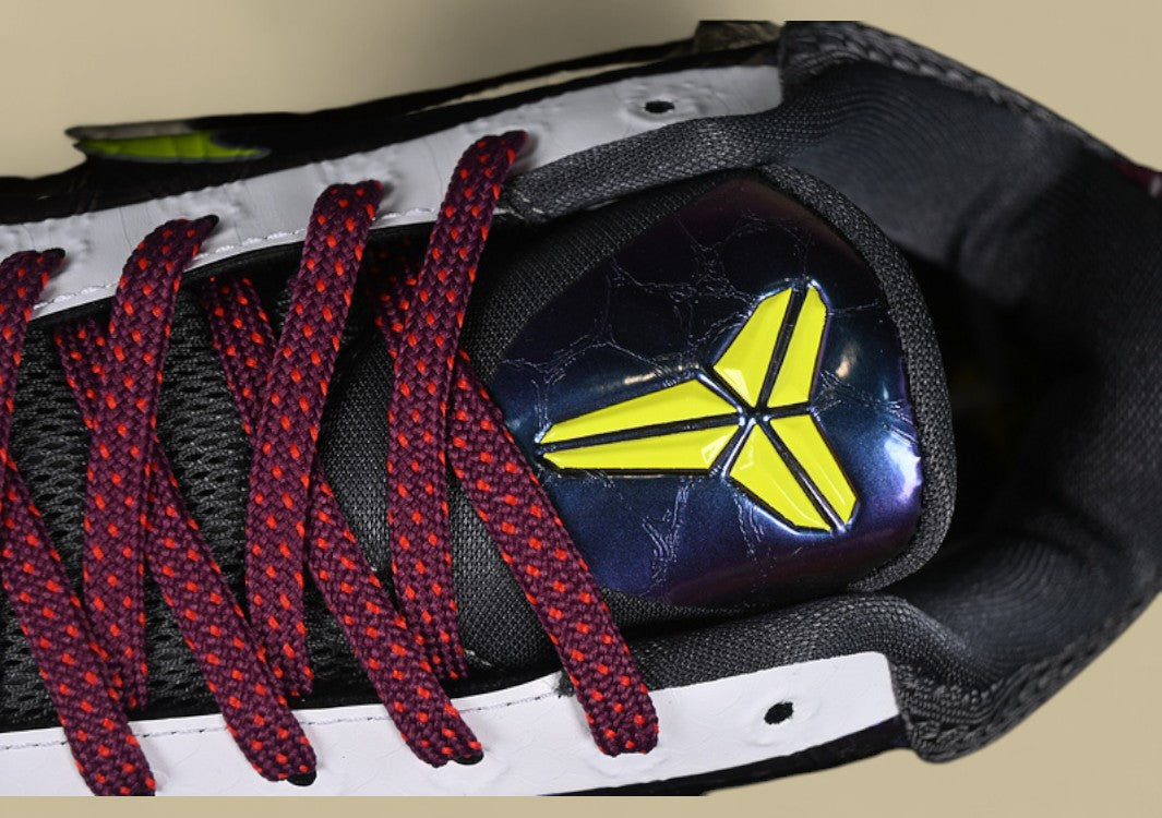 Nike Zoom Kobe "Purple Cyber White Black" Dynamic Low-Top Basketball Sneaker with Vibrant Neon Accents