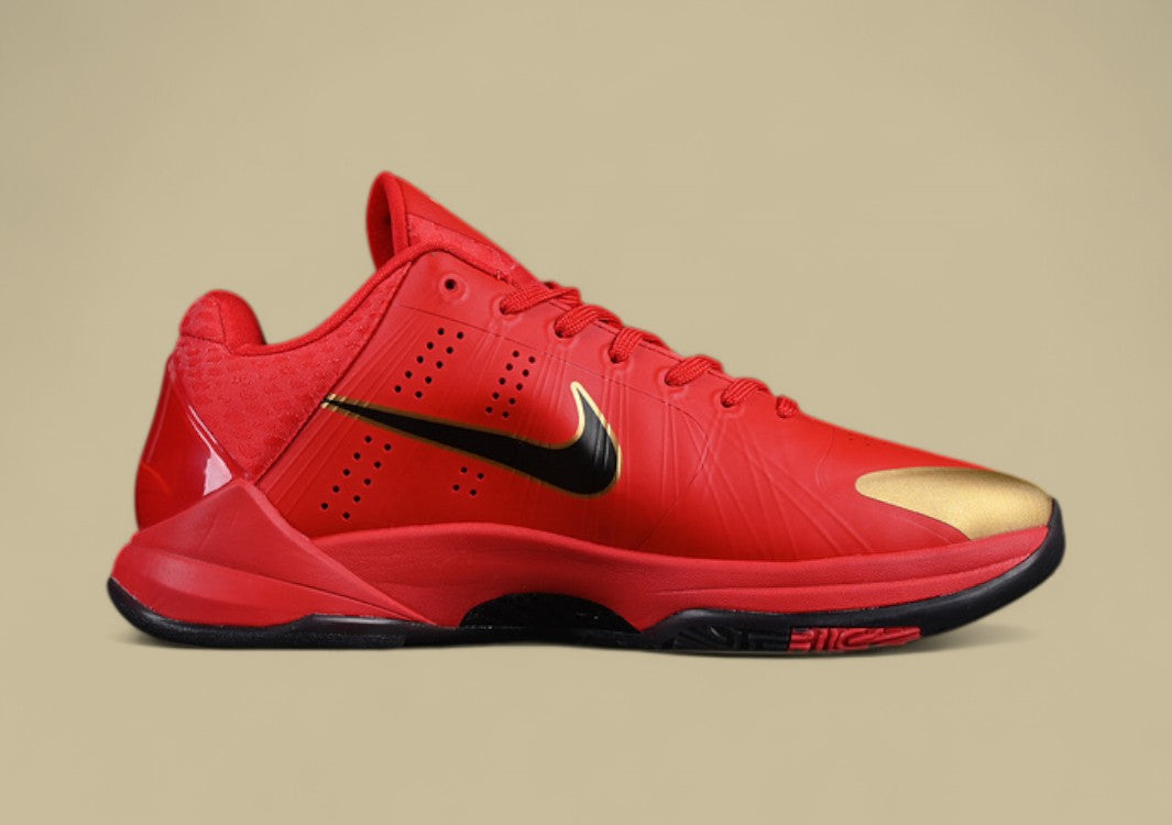 Nike Zoom Kobe "University Red" Black & Gold Details on Red Performance Shoe
