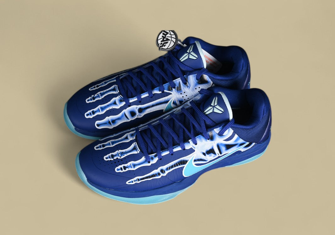 Nike Zoom Kobe “X-Ray” Deep Royal Blue Baltic Blue Glacier Blue Bold Anatomical-Themed Low-Top Basketball Shoe
