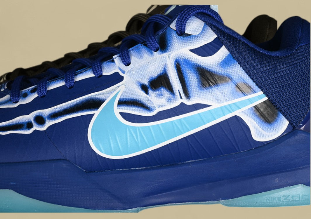 Nike Zoom Kobe “X-Ray” Deep Royal Blue Baltic Blue Glacier Blue Bold Anatomical-Themed Low-Top Basketball Shoe