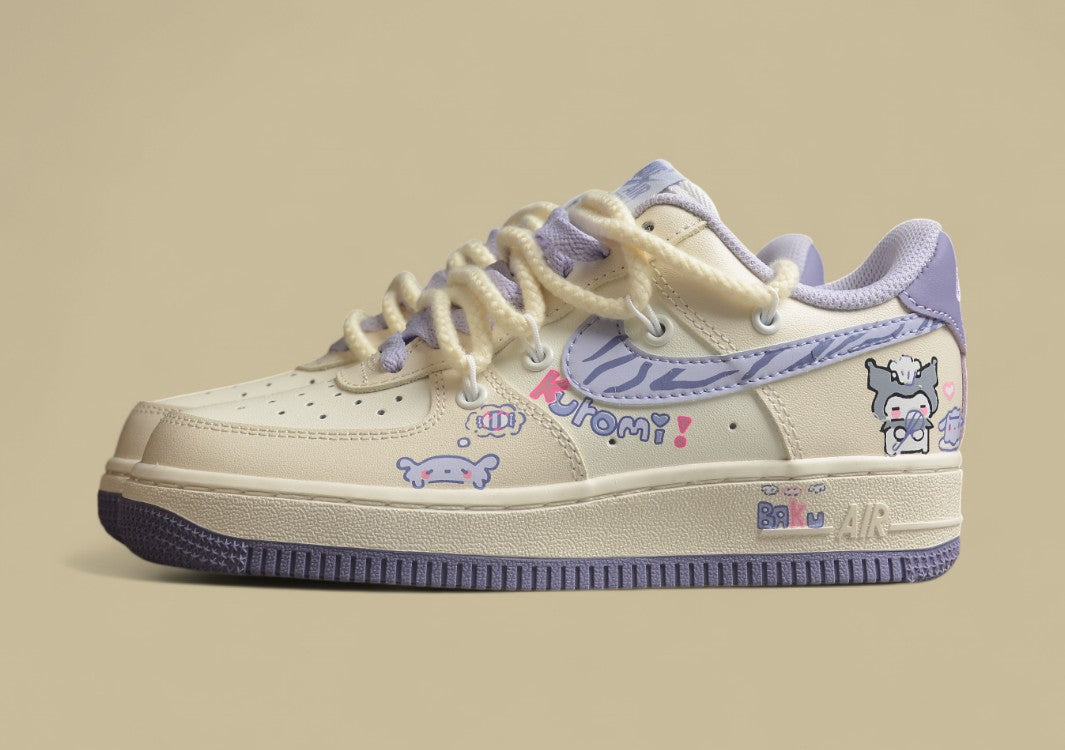 Nk Air Force 1 Low "Kuromi" Low-top Casual Sports Lace-up Casual Sneakers