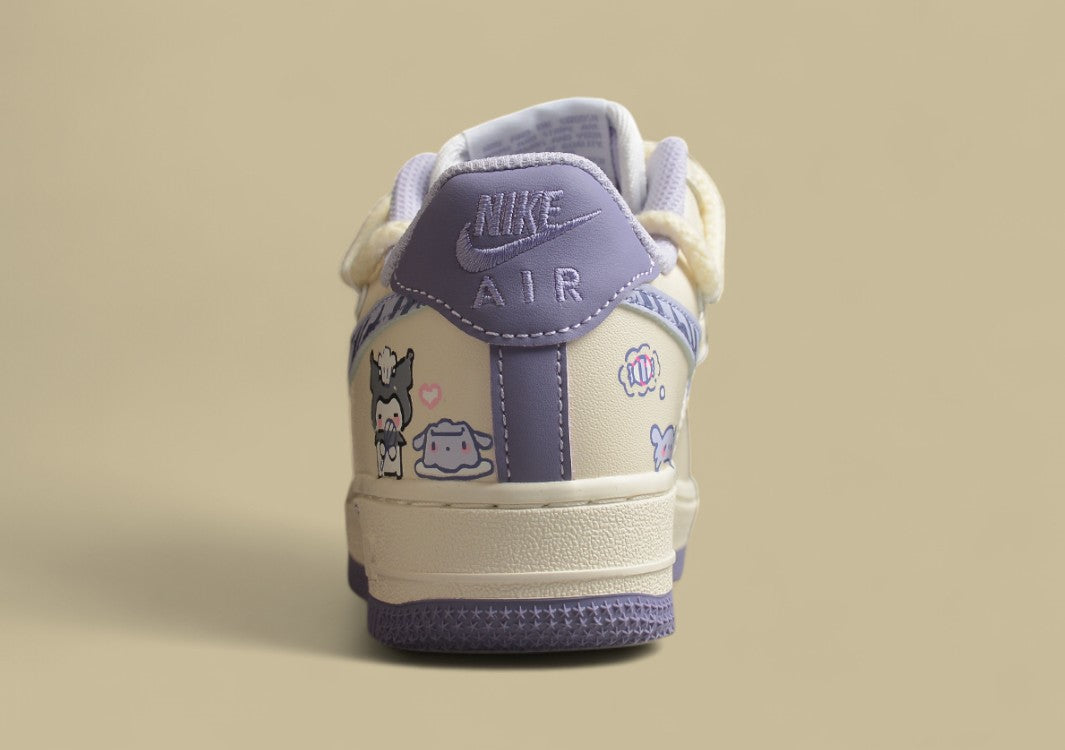 Nk Air Force 1 Low "Kuromi" Low-top Casual Sports Lace-up Casual Sneakers