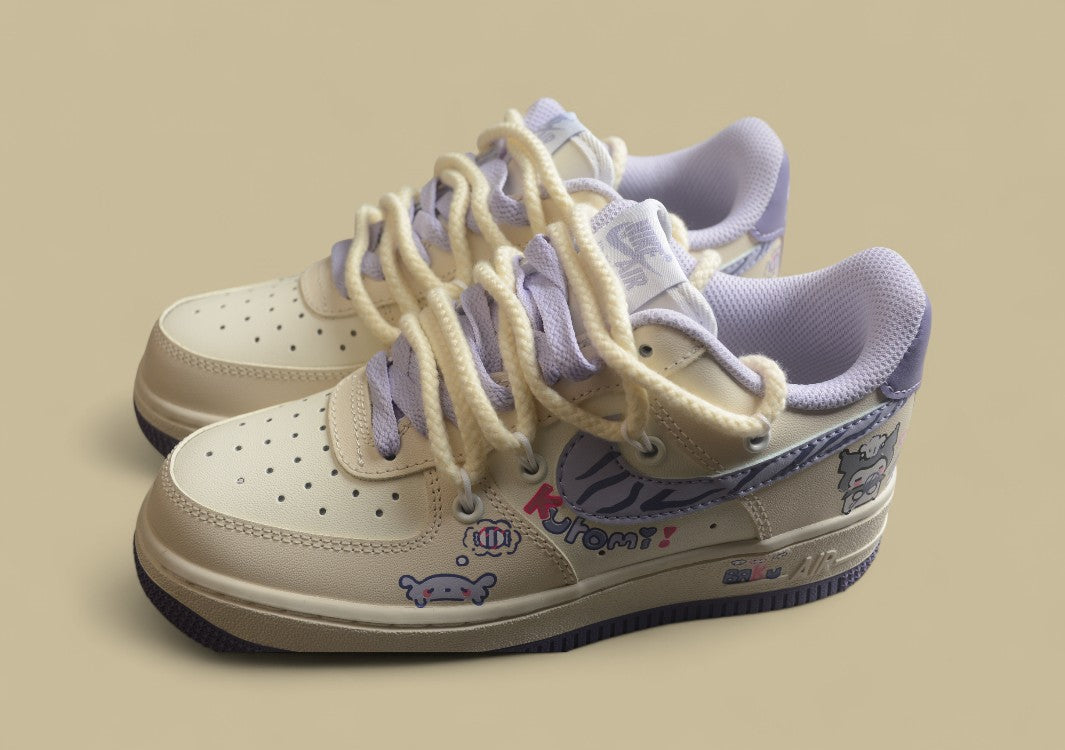Nk Air Force 1 Low "Kuromi" Low-top Casual Sports Lace-up Casual Sneakers