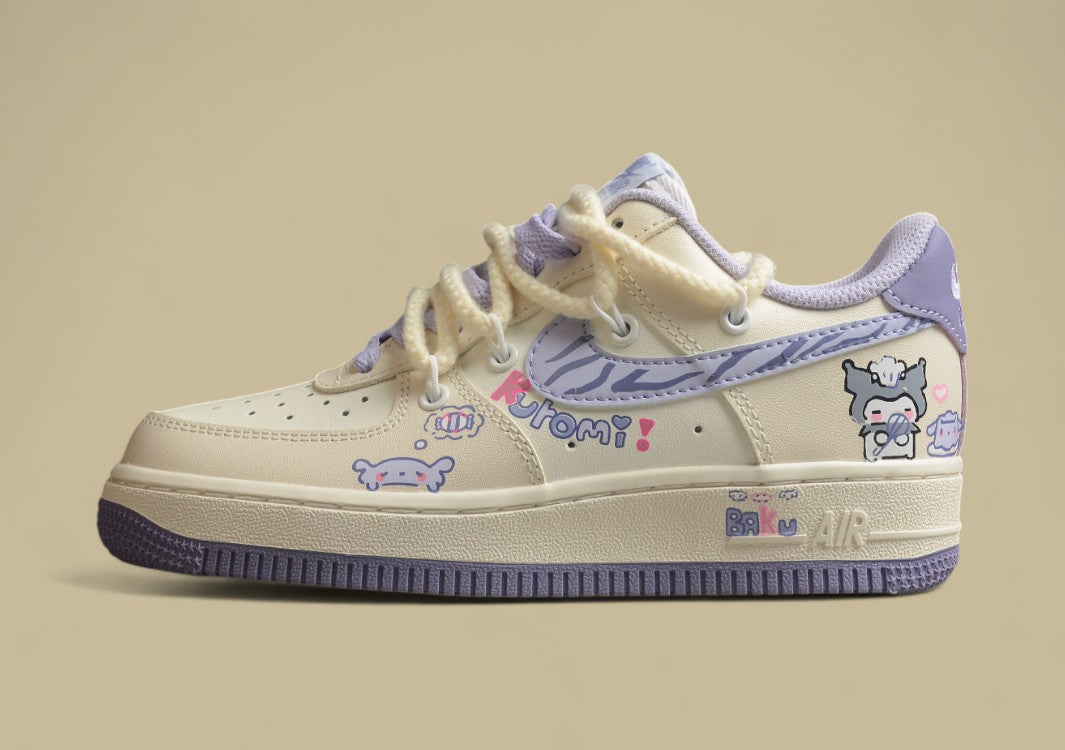 Nk Air Force 1 Low "Kuromi" Low-top Casual Sports Lace-up Casual Sneakers