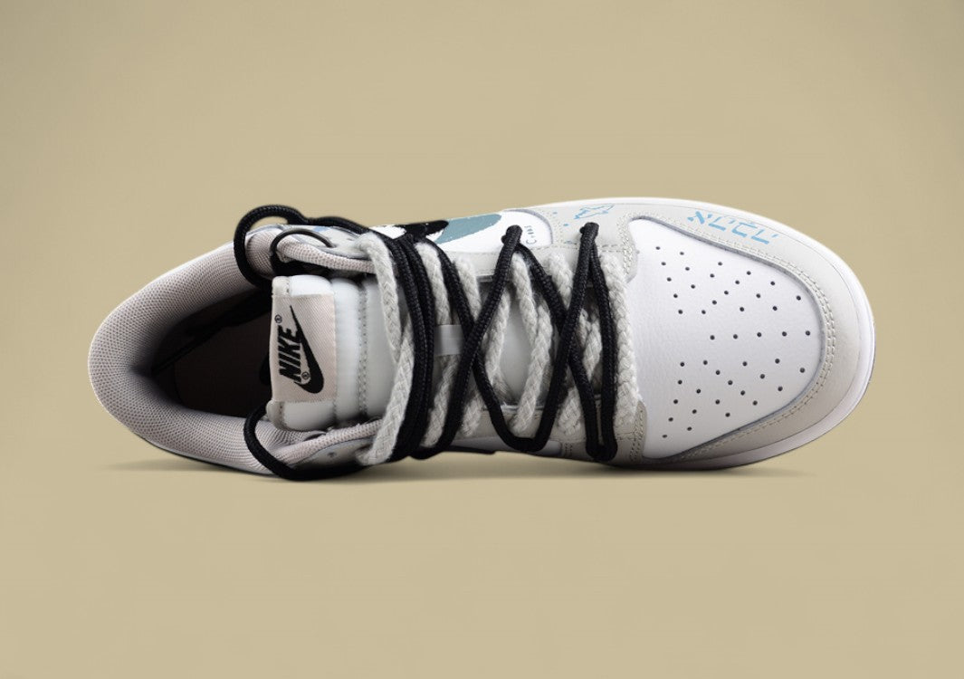 Nk Dunk Low Brush Graffiti Black and White Gray Cross Sb Strap Low-top Casual Sneakers