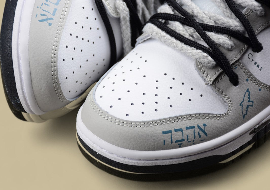 Nk Dunk Low Brush Graffiti Black and White Gray Cross Sb Strap Low-top Casual Sneakers
