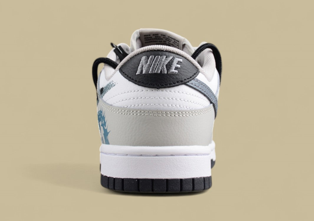 Nk Dunk Low Brush Graffiti Black and White Gray Cross Sb Strap Low-top Casual Sneakers