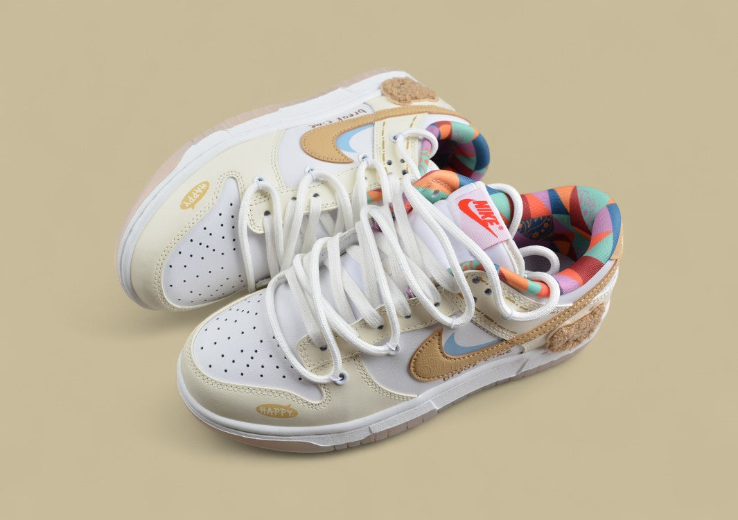 Nk Dunk Low Cake Bear Jiuqi White Yellow Low-top Casual Shoes