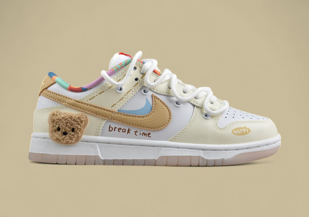 Nk Dunk Low Cake Bear Jiuqi White Yellow Low-top Casual Shoes