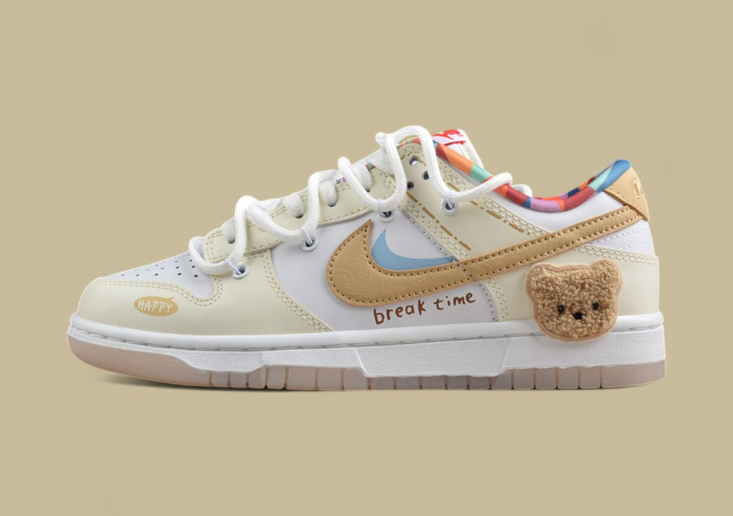Nk Dunk Low Cake Bear Jiuqi White Yellow Low-top Casual Shoes
