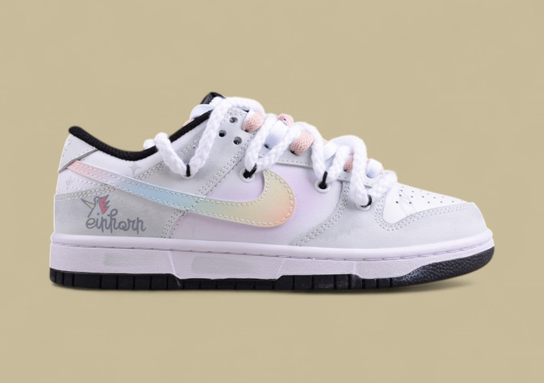 Nk Dunk Low Custom Da Vinci Star Li Flash Wing Simple Black and White Gray Sb Strap Low Top Casual Shoes