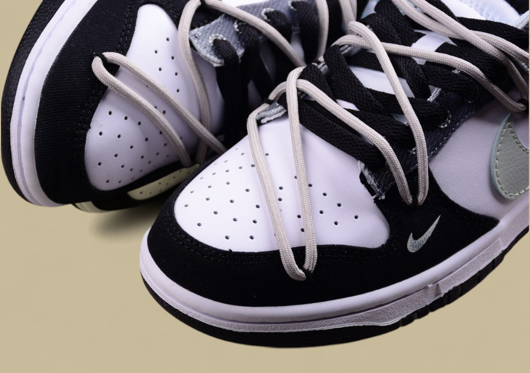 Nk Dunk Low Dark Pattern High Street Style Black and White Green Sb Strap Low-top Casual Sneakers