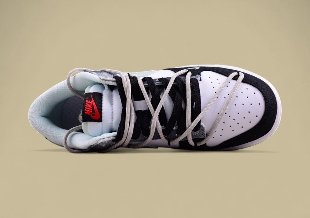 Nk Dunk Low Dark Pattern High Street Style Black and White Green Sb Strap Low-top Casual Sneakers