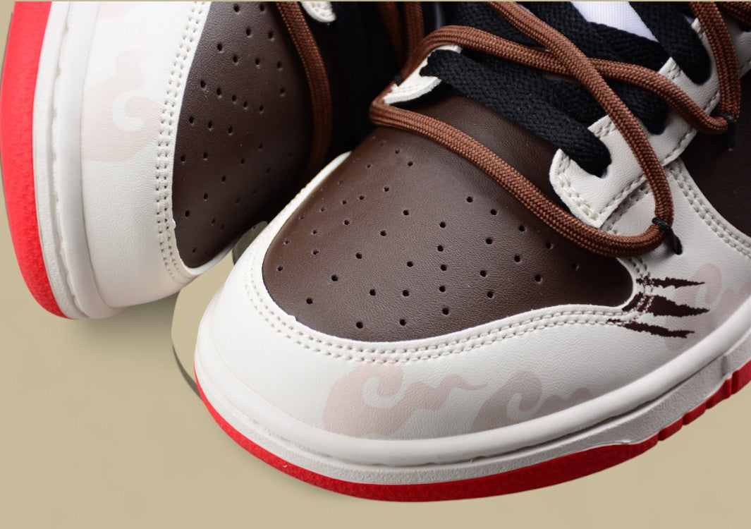 Nk Dunk Low Dragon Year Limited Chinese Style Flame Moire Red Brown SB Strap Low Top Casual Shoes