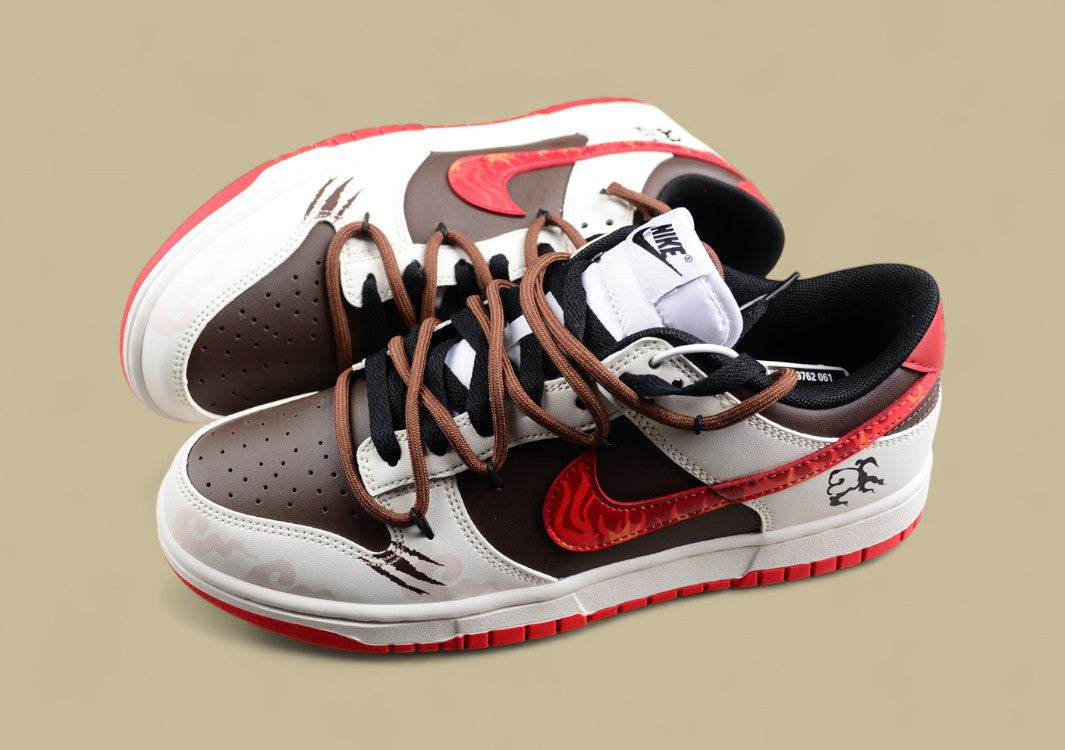 Nk Dunk Low Dragon Year Limited Chinese Style Flame Moire Red Brown SB Strap Low Top Casual Shoes