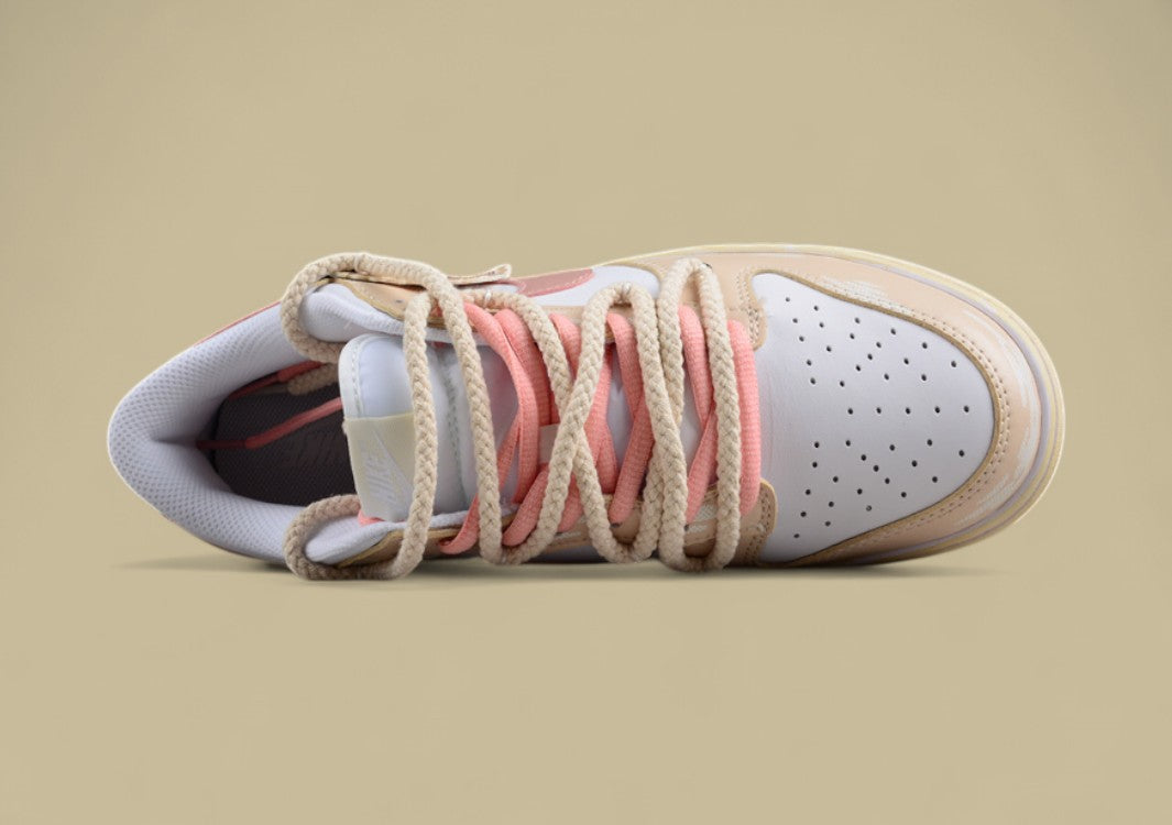 Nk Dunk Low Ess Custom Version Vibe Style Old Oxidation Deconstruction Rose Cloth Patch Low-top Casual Sneakers