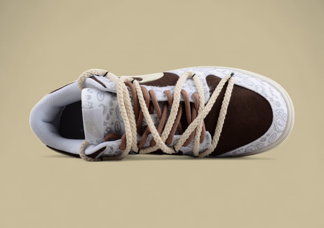 Nk Dunk Low Ess Reverse Cashew Flower Micro-industrial Custom Version Deconstruction Strap Casual Sneakers