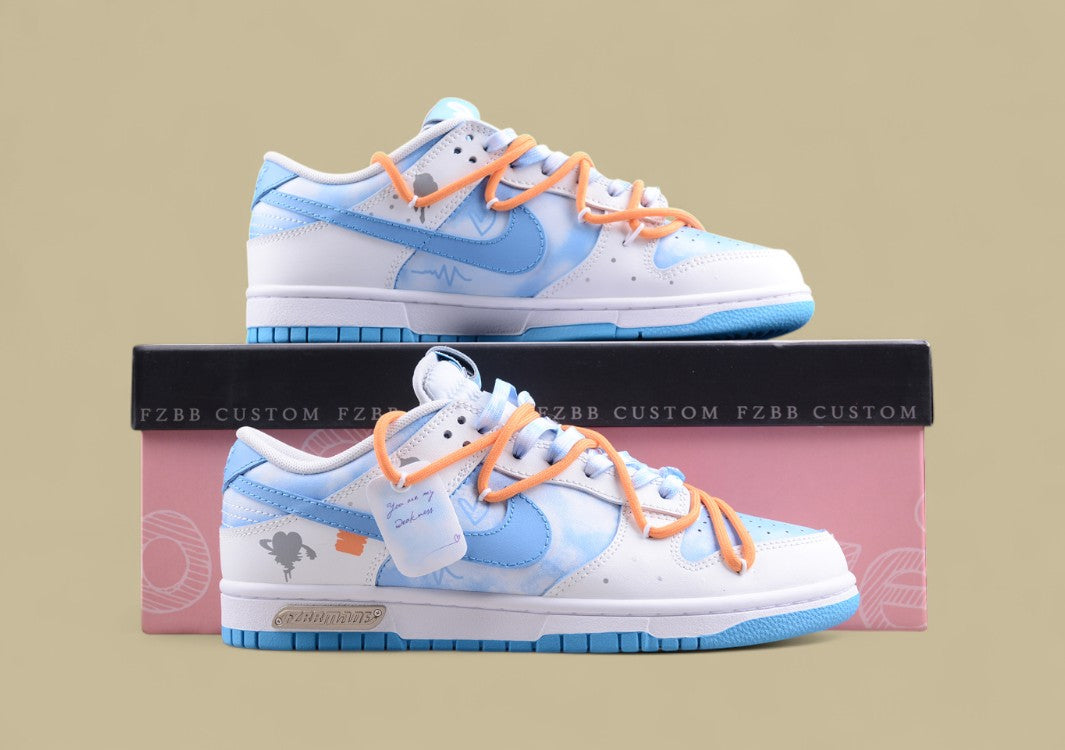 Nk Dunk Low FZBB Summer Qingyun North Carolina Blue Clear Sky Love Wax Envelope Lover Gift Box SB Strap Low Top Casual Shoe