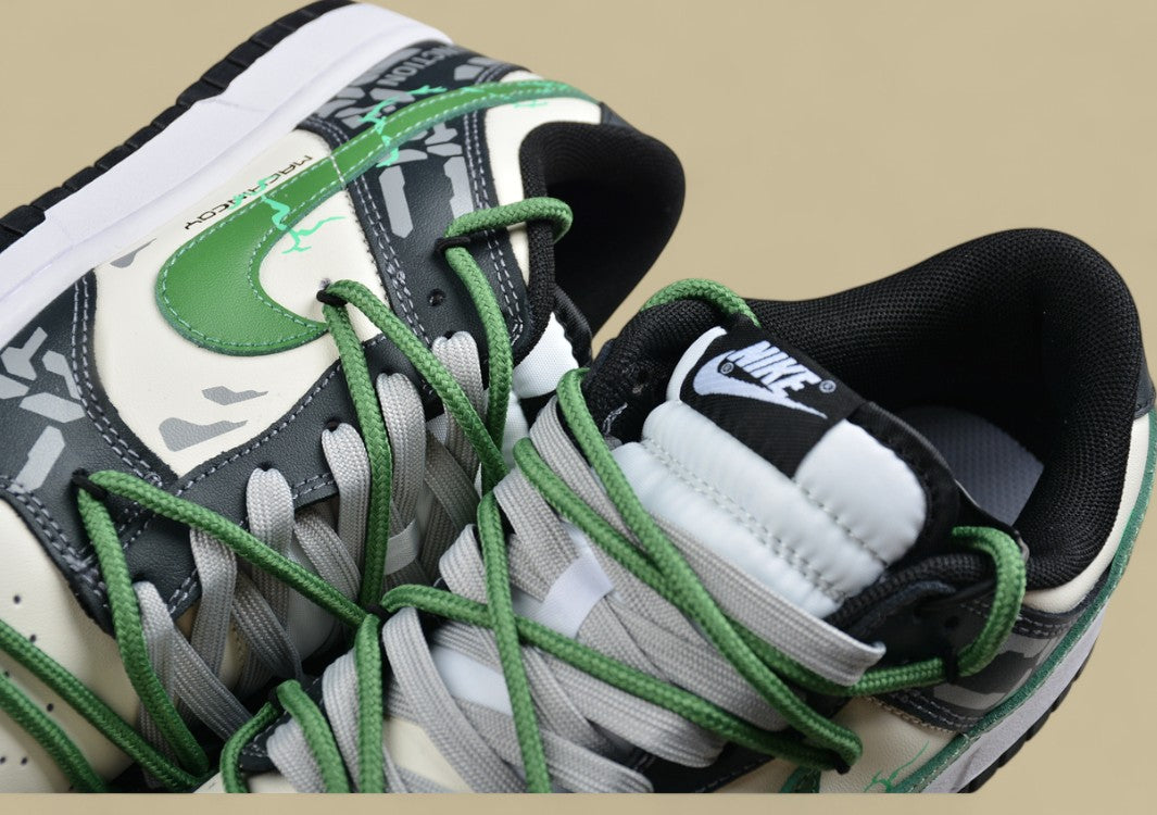 Nk Dunk Low Fzbb Functional Theme Mechanical Gray Rice Green Sb Strap Low-top Casual Sneakers