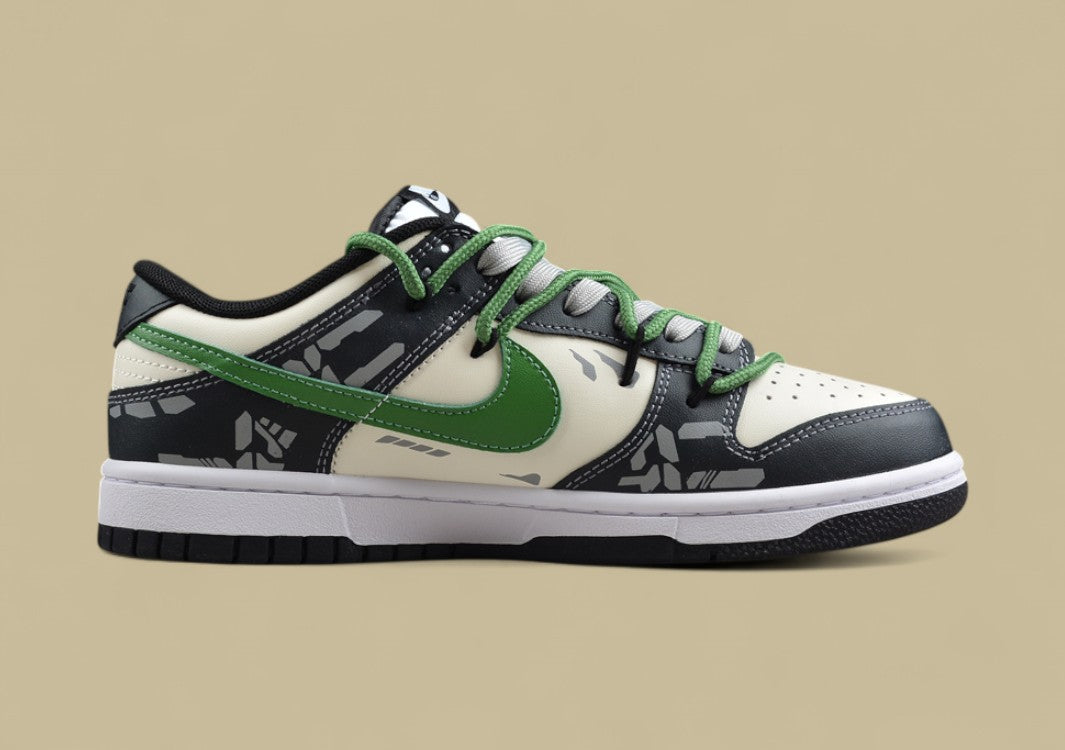 Nk Dunk Low Fzbb Functional Theme Mechanical Gray Rice Green Sb Strap Low-top Casual Sneakers