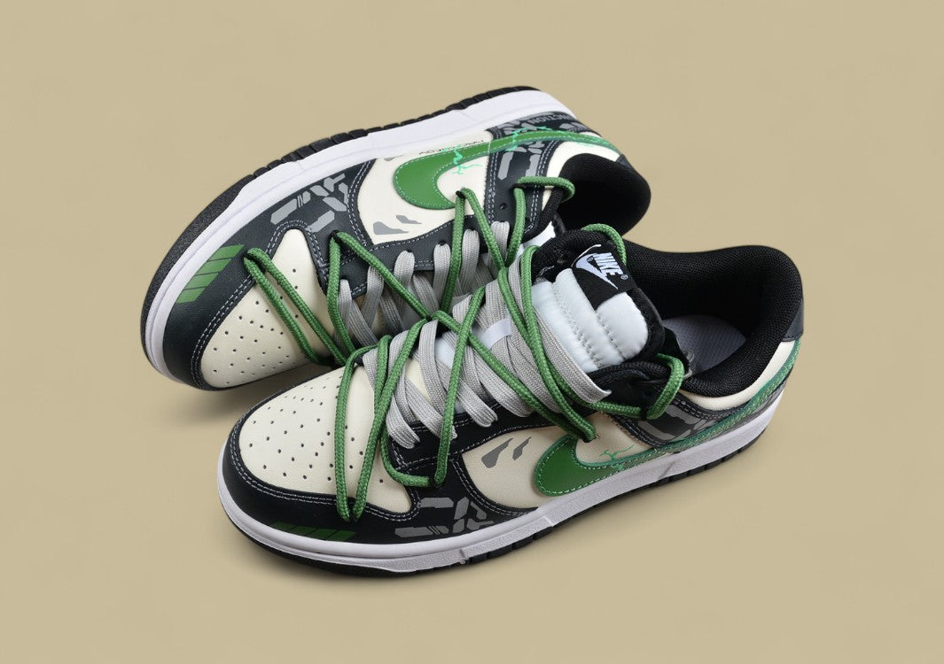 Nk Dunk Low Fzbb Functional Theme Mechanical Gray Rice Green Sb Strap Low-top Casual Sneakers