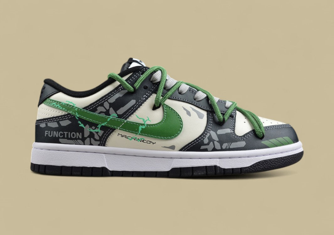 Nk Dunk Low Fzbb Functional Theme Mechanical Gray Rice Green Sb Strap Low-top Casual Sneakers
