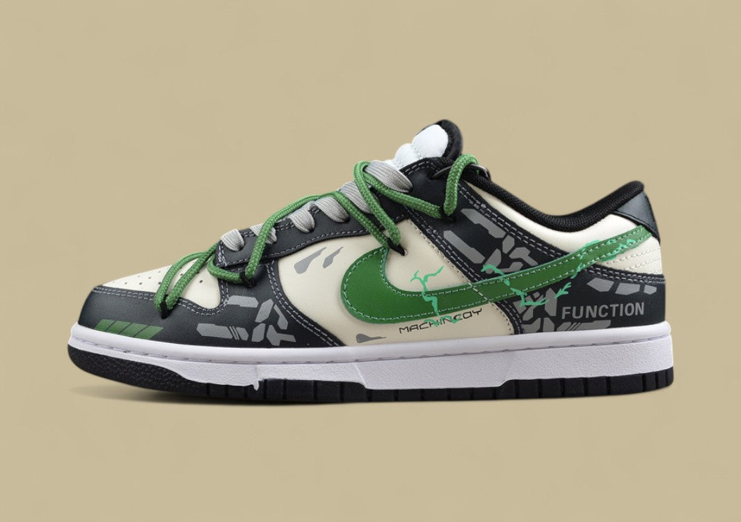 Nk Dunk Low Fzbb Functional Theme Mechanical Gray Rice Green Sb Strap Low-top Casual Sneakers