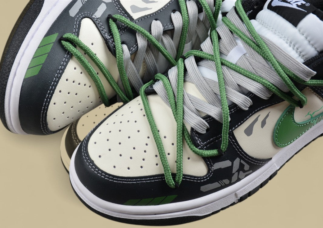 Nk Dunk Low Fzbb Functional Theme Mechanical Gray Rice Green Sb Strap Low-top Casual Sneakers