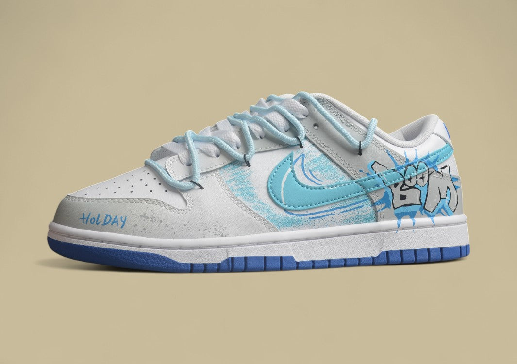 Nk Dunk Low Graffiti Deconstruction Style Casual Diary Gradient Ink Splash Letters Sb Strap Low-top Casual Sneakers