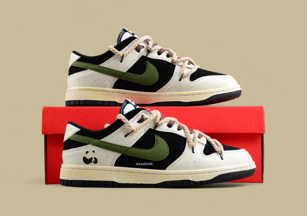 Nk Dunk Low Little Panda Chinese Style Deconstruction Hemp Rope SB Retro Old Low-top Casual Shoes