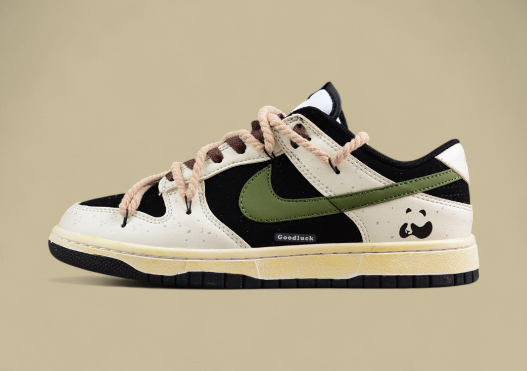 Nk Dunk Low Little Panda Chinese Style Deconstruction Hemp Rope SB Retro Old Low-top Casual Shoes