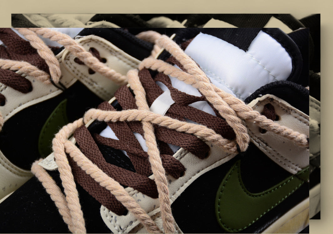 Nk Dunk Low Little Panda Chinese Style Deconstruction Hemp Rope SB Retro Old Low-top Casual Shoes