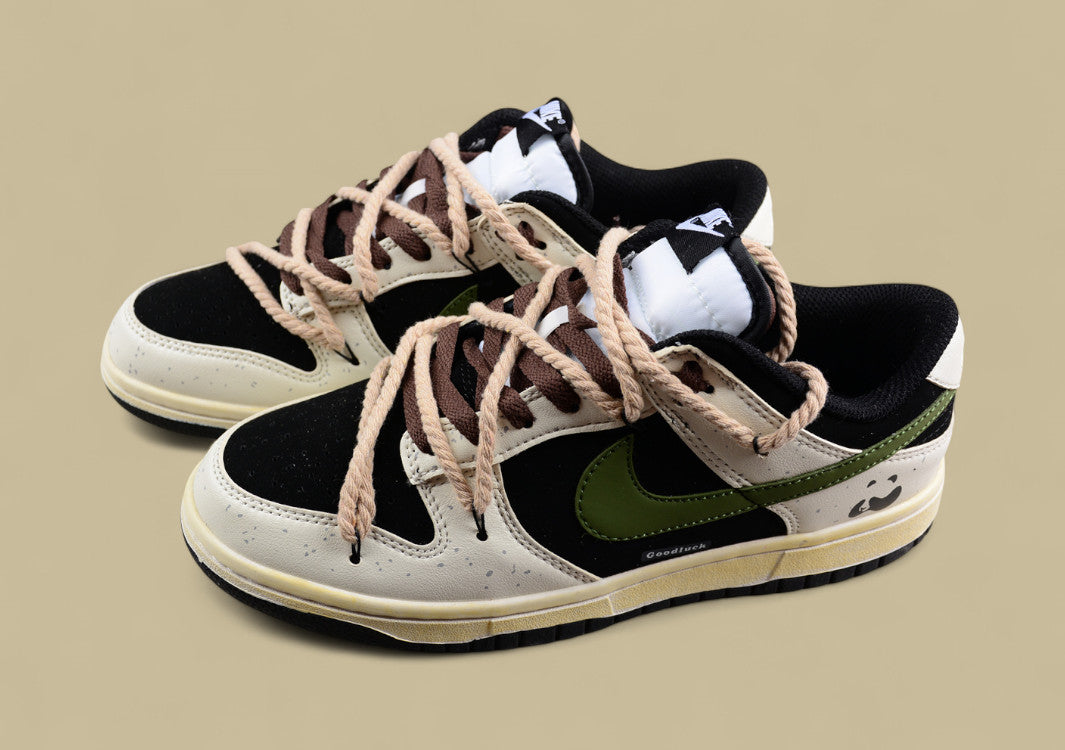 Nk Dunk Low Little Panda Chinese Style Deconstruction Hemp Rope SB Retro Old Low-top Casual Shoes