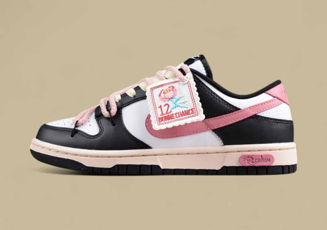 Nk Dunk Low "Multi-color Swoosh" Cloth Patch Rose Heart Sb Custom Hemp Rope Strap Low-top Casual Sneakers