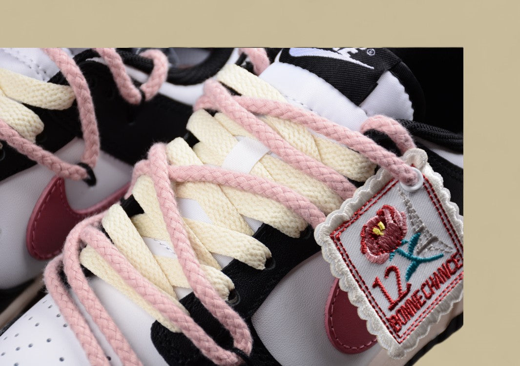Nk Dunk Low "Multi-color Swoosh" Cloth Patch Rose Heart Sb Custom Hemp Rope Strap Low-top Casual Sneakers