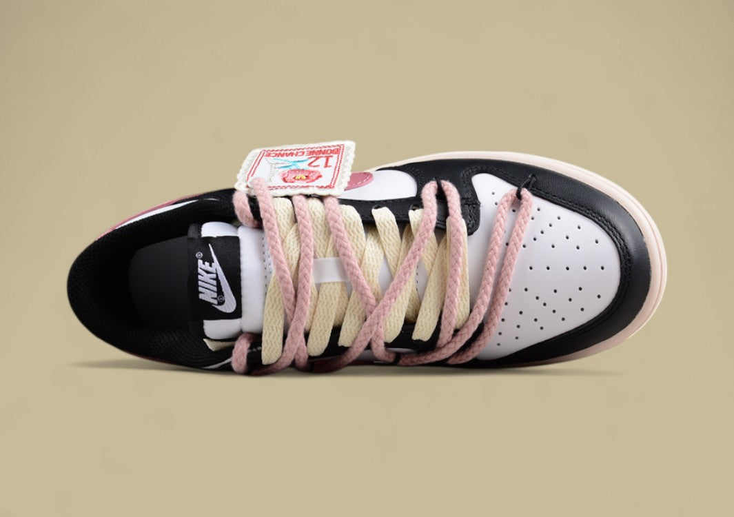 Nk Dunk Low "Multi-color Swoosh" Cloth Patch Rose Heart Sb Custom Hemp Rope Strap Low-top Casual Sneakers